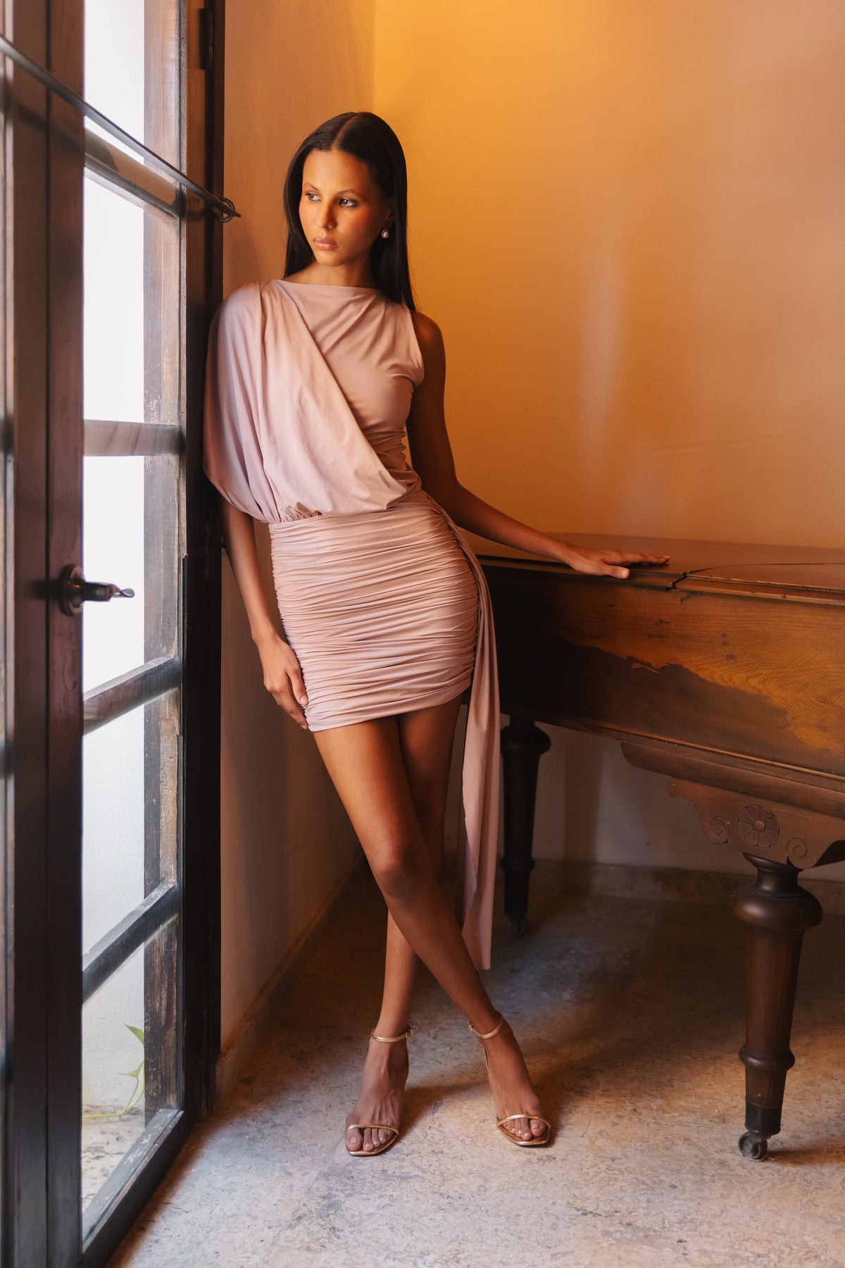 ELODIA MINI DRESS ROSE
